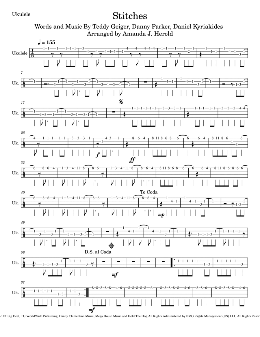 Stitches Ukulele scores gallery preview page 1