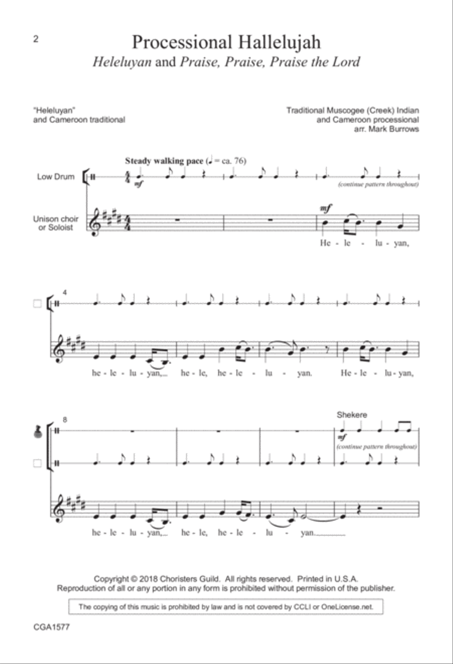 Processional Hallelujah (Heleluyan and Praise, Praise, Praise the Lor 4-Part scores gallery preview page 2
