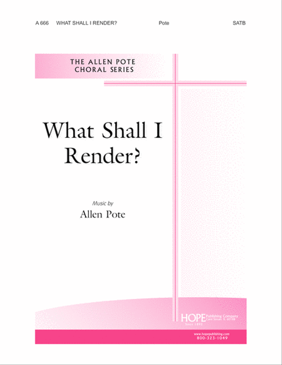 Book cover for What Shall I Render?