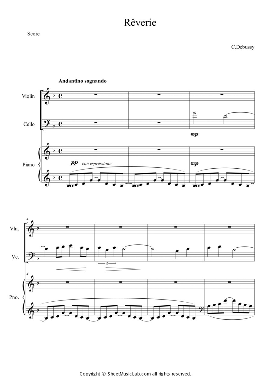 Reverie Reverie Piano Trio scores gallery preview page 1
