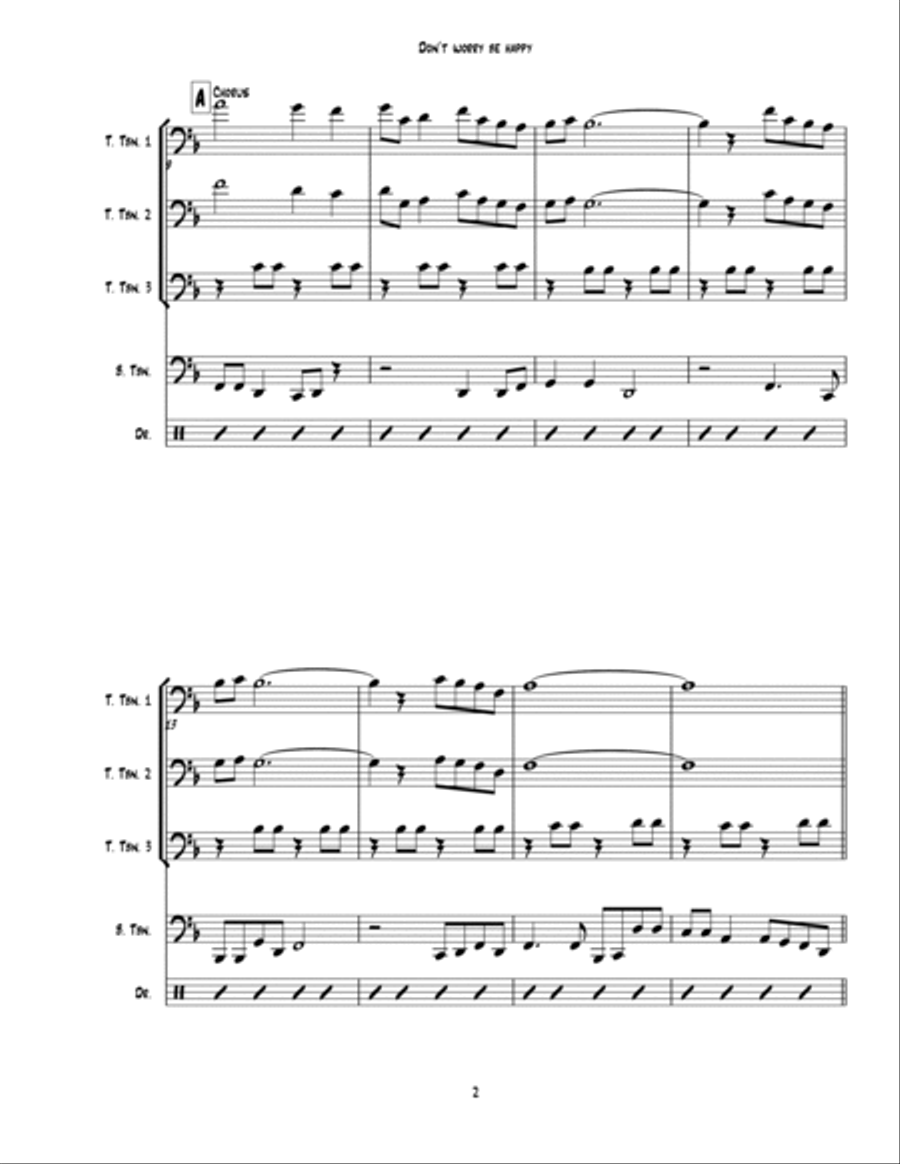 Don't Worry, Be Happy Don't Worry, Be Happy Trombone Solo scores gallery preview page 2