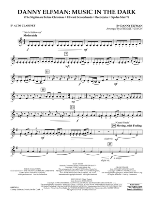 Danny Elfman: Music in the Dark - Eb Alto Clarinet