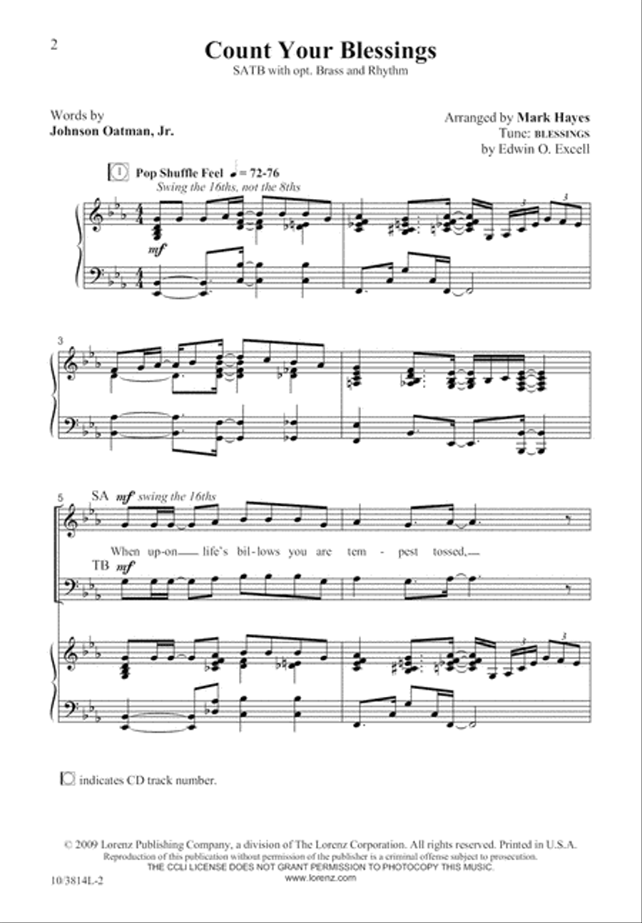 Count Your Blessings 4-Part scores gallery preview page 2