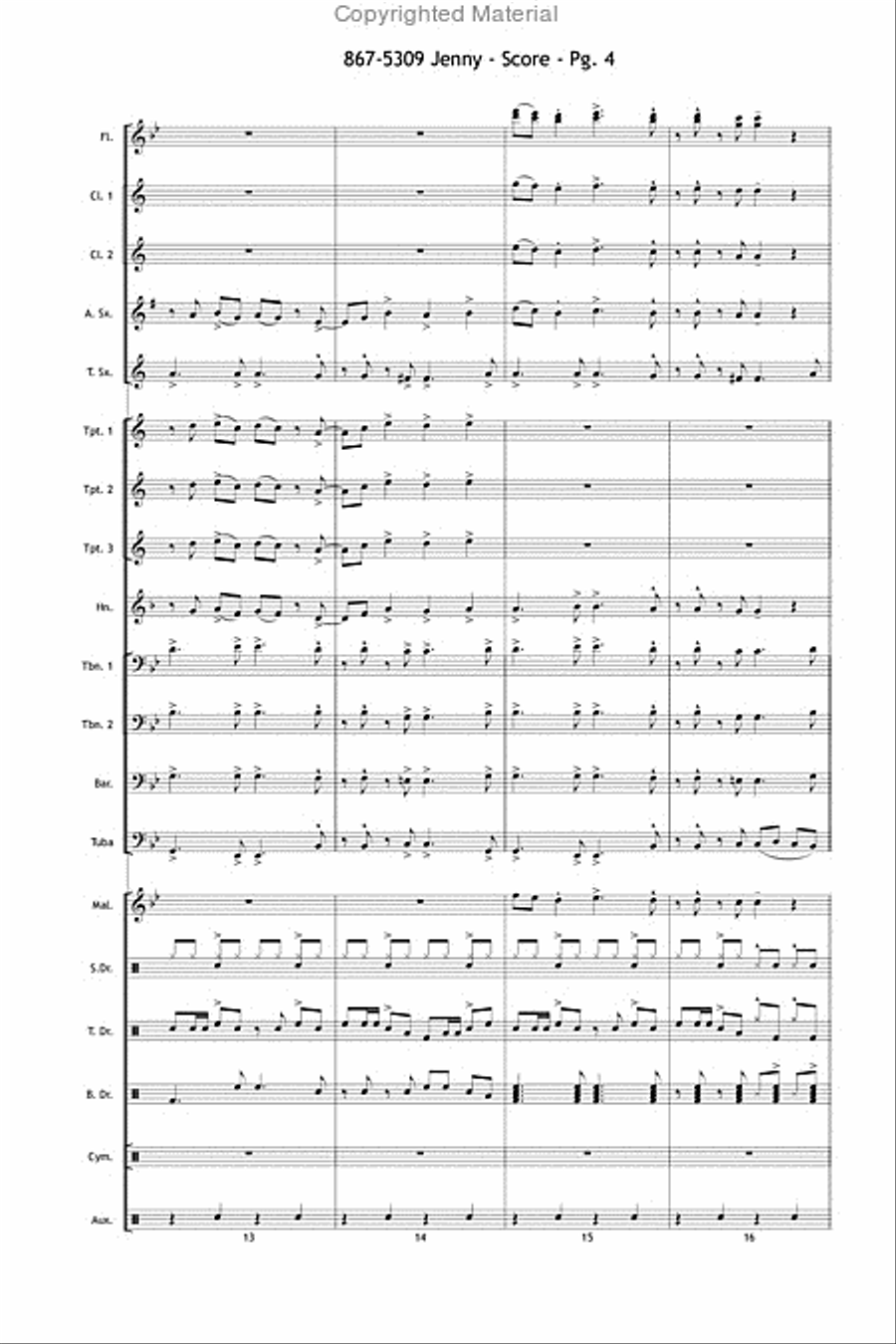 867-5309 Jenny 867-5309 Jenny Marching Band scores gallery preview page 5