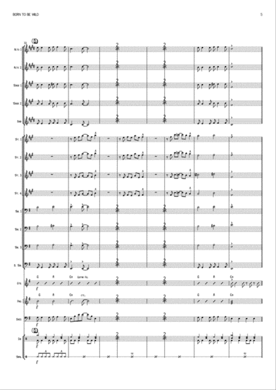 Born To Be Wild Saxophone scores gallery preview page 5