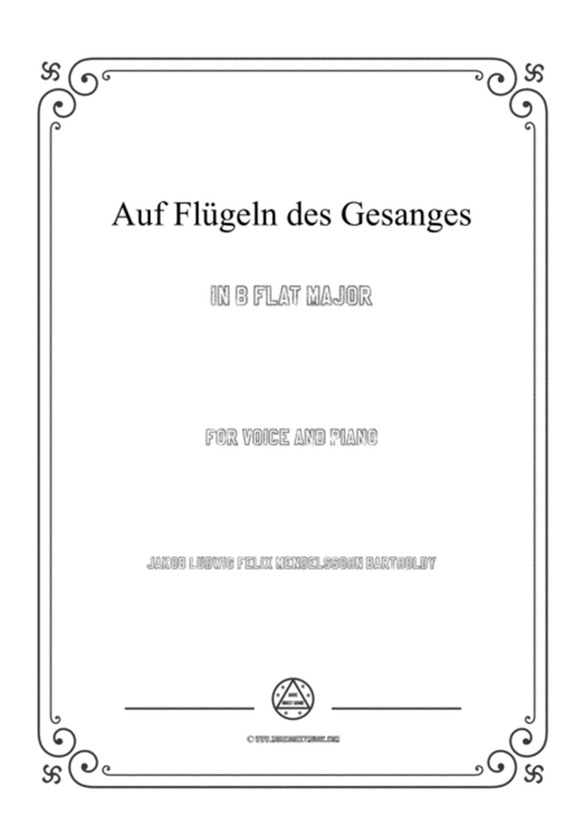 Mendelssohn-Auf Flügeln des Gesanges in B flat Major,for Voice and Piano image number null