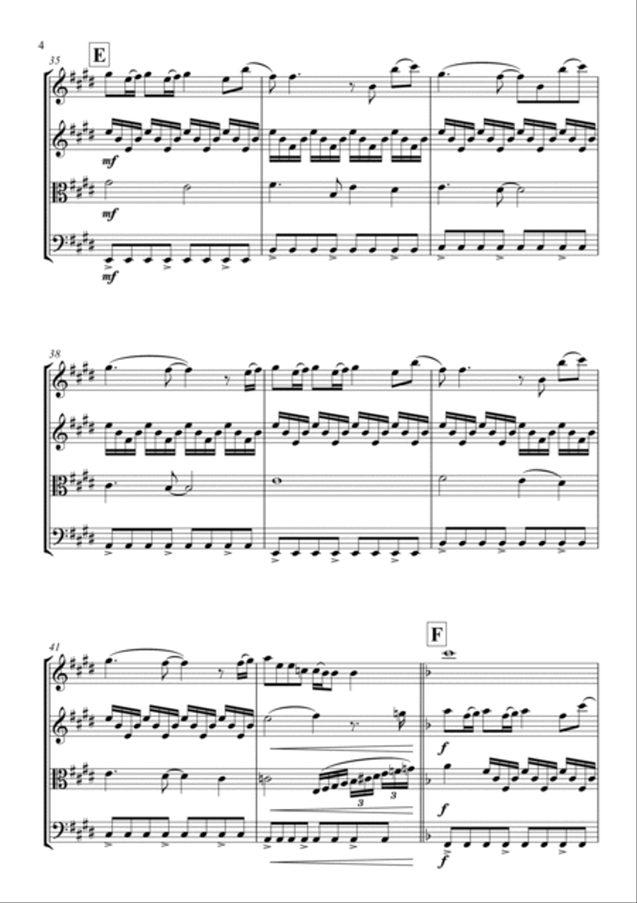 How Far I'll Go String Quartet scores gallery preview page 6