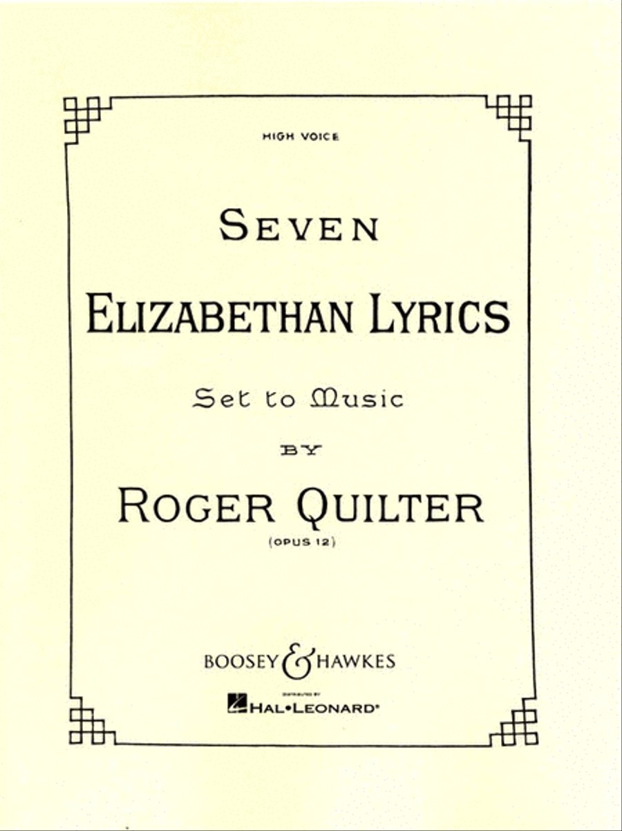 Seven Elizabethan Lyrics, Op. 12 High Voice scores gallery preview page 1