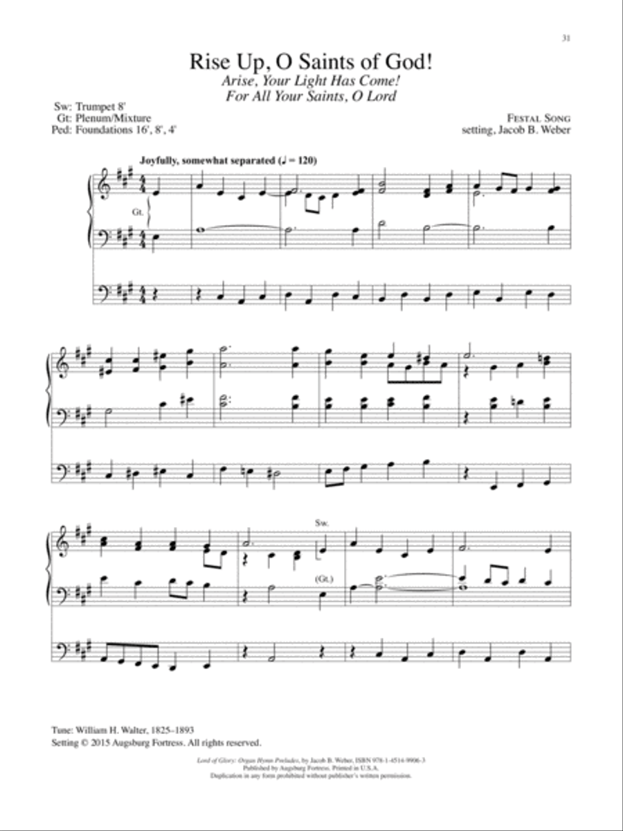 Lord of Glory: Organ Hymn Preludes Organ Solo scores gallery preview page 13