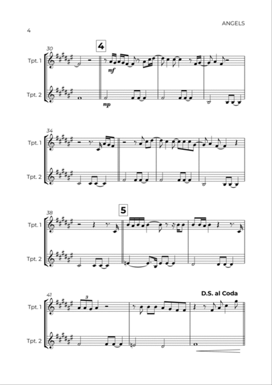 Angels Trumpet Duet scores gallery preview page 4