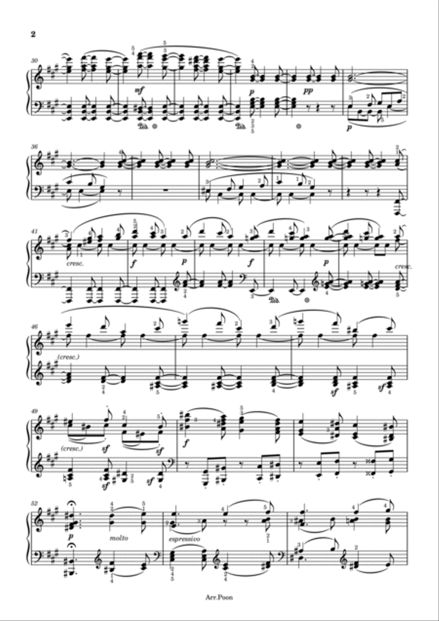 Beethoven - Piano Sonata No.28 in A Major ,Op.101 1st Mov - Original With Fingered For Piano Solo Piano Solo scores gallery preview page 2