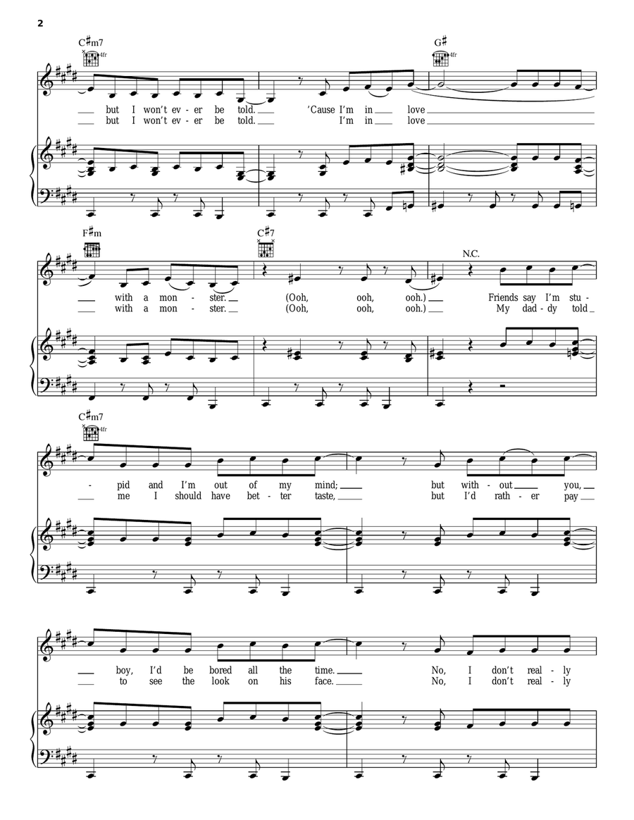 I'm In Love With A Monster Piano, Vocal, Guitar scores gallery preview page 2