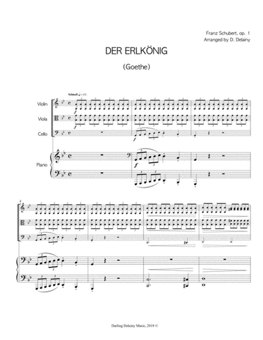 Der Erlkönig (The Elf King) arranged for piano quartet