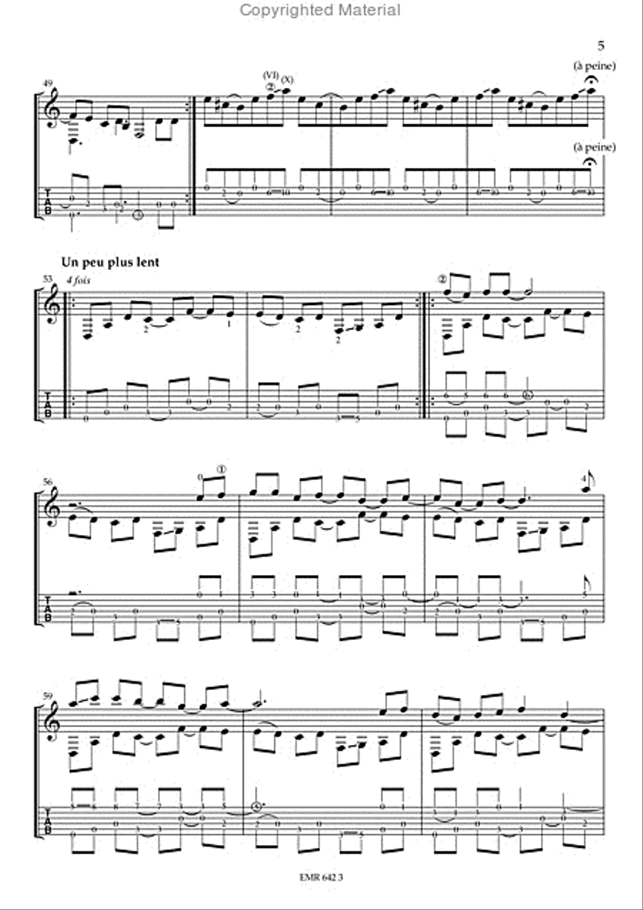 Le cri des moustiques a chaque fois que tombe une fleur de chevrefeuille (avec tablature) Guitar Tablature scores gallery preview page 5
