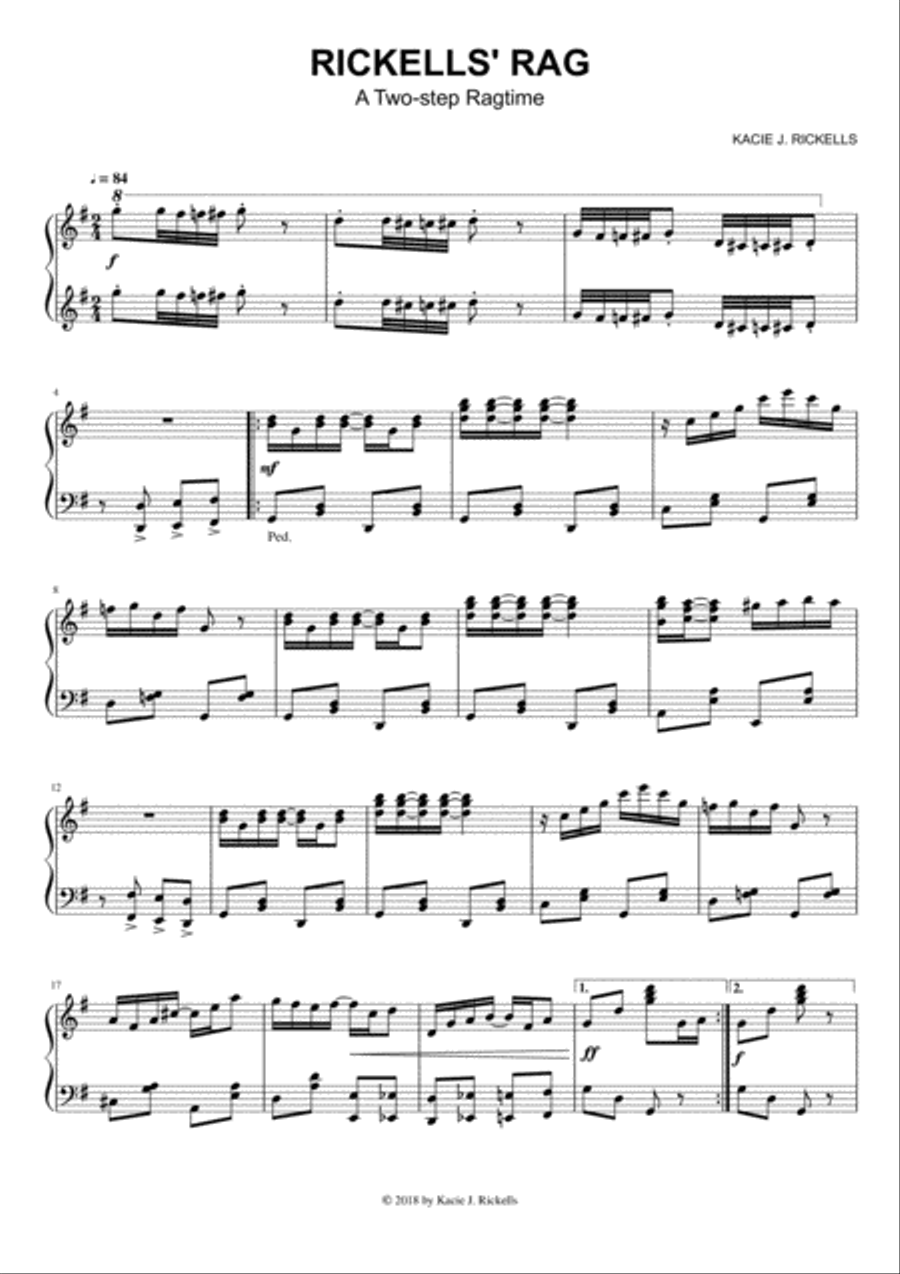 Rickells' Rag - Piano Solo Piano Solo scores gallery preview page 1