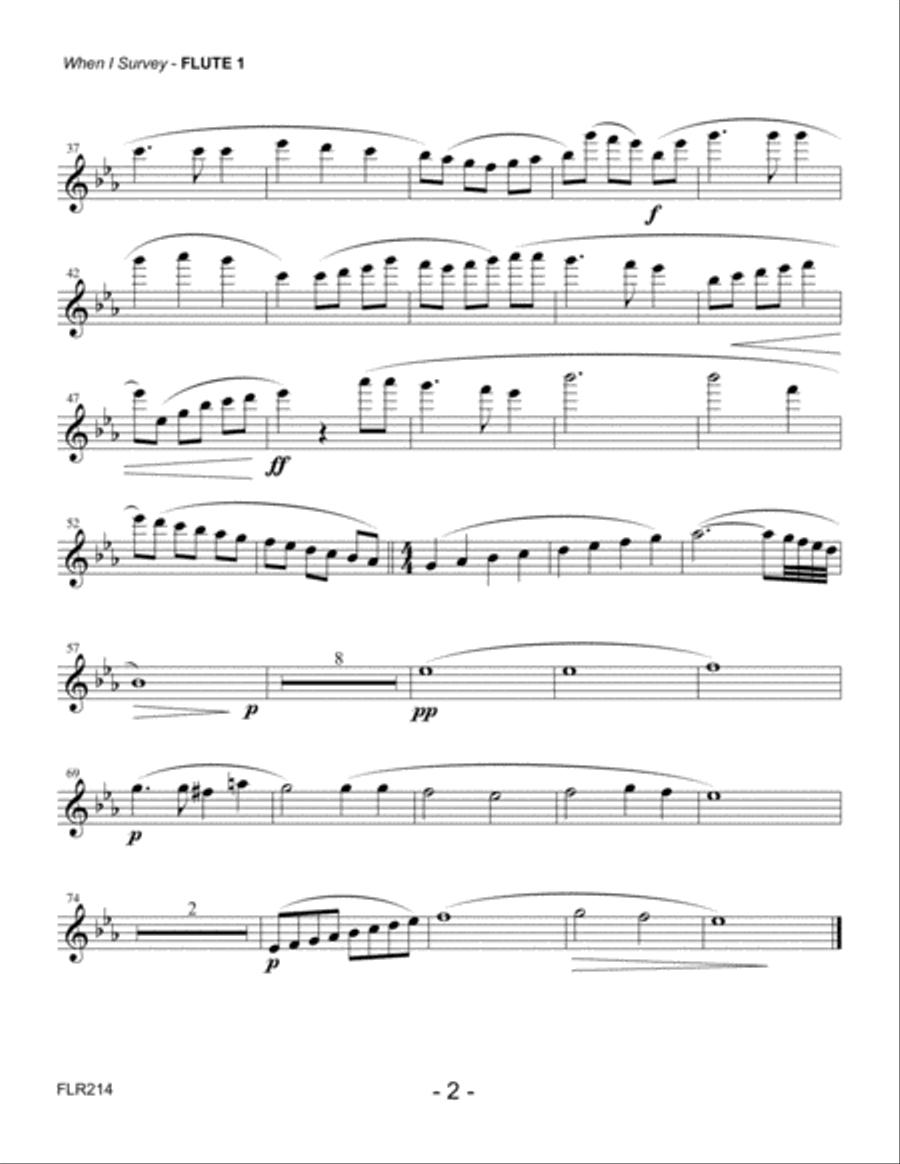 WHEN I SURVEY THE WONDROUS CROSS/ON A HILL FAR AWAY - FLUTE QUARTET Flute Quartet scores gallery preview page 6