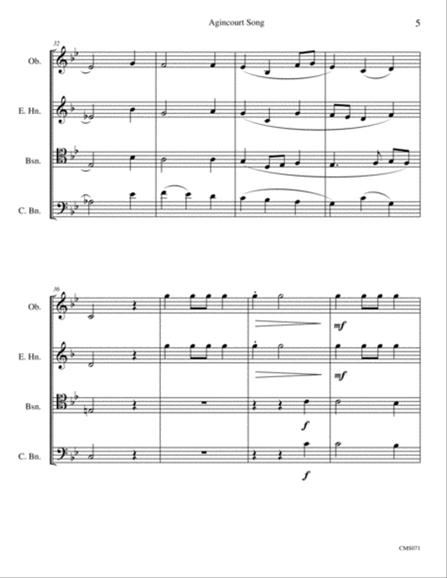 Agincourt Song English Horn scores gallery preview page 5