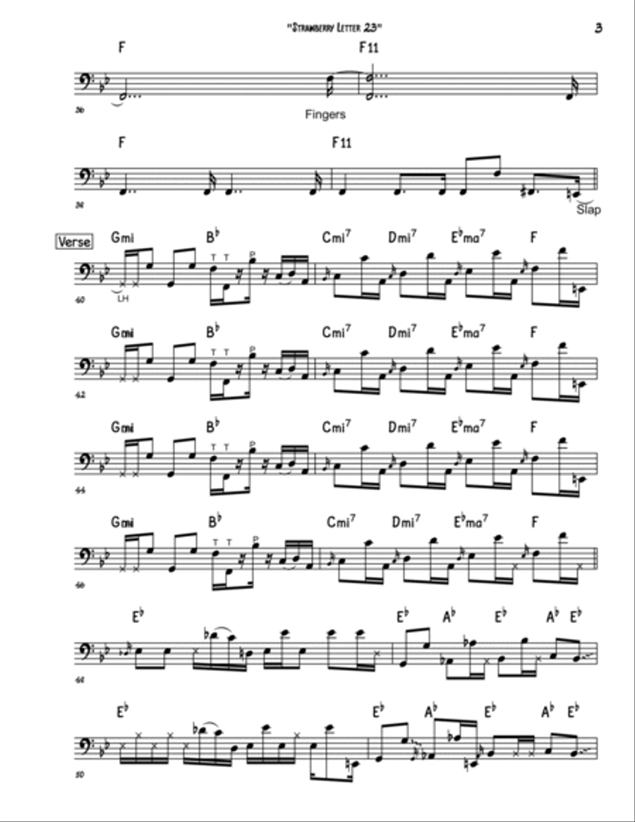 Strawberry Letter 23 Strawberry Letter 23 Bass Guitar scores gallery preview page 3