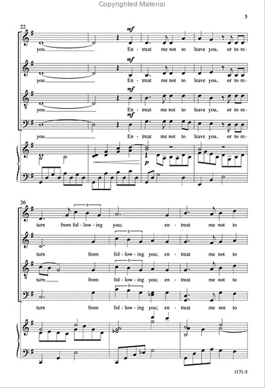 Song of Ruth - SATB divisi Octavo Divisi scores gallery preview page 4