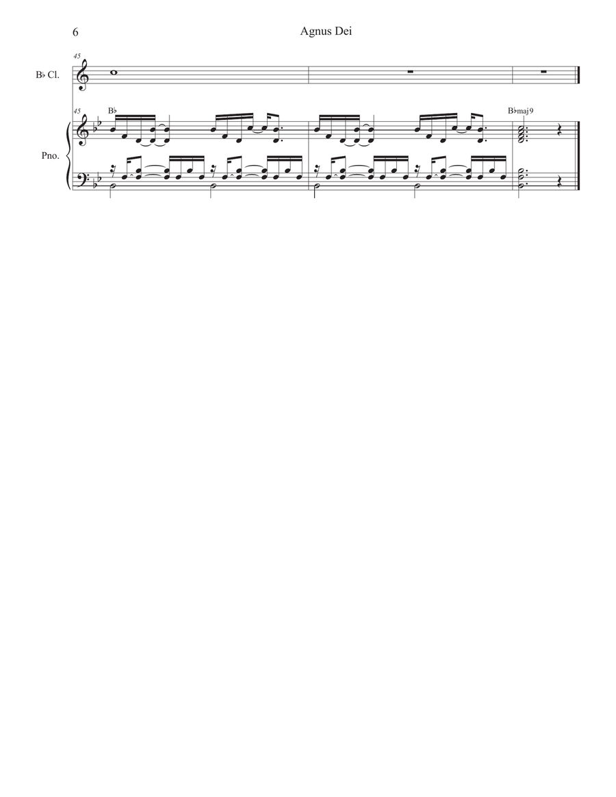 Agnus Dei B-Flat Clarinet scores gallery preview page 6