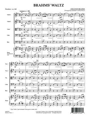 Book cover for Brahms' Waltz - Full Score