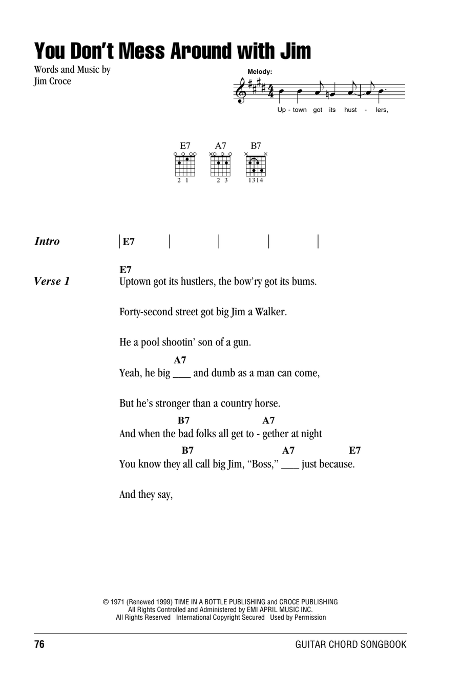 You Don't Mess Around With Jim Acoustic Guitar scores gallery preview page 1