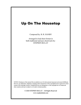 Book cover for Up On The Housetop - Lead sheet arranged in traditional and jazz style (key of Eb)