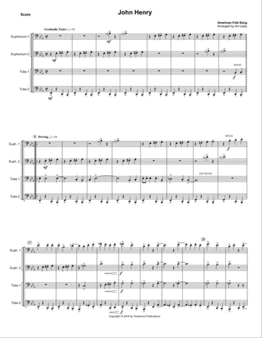 John Henry John Henry Brass Ensemble scores gallery preview page 1