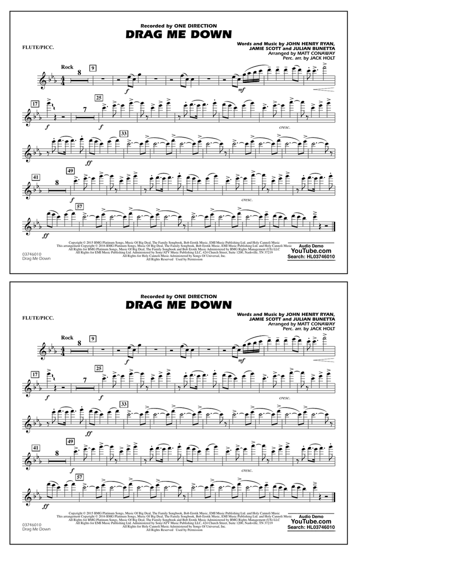 Drag Me Down - Flute/Piccolo
