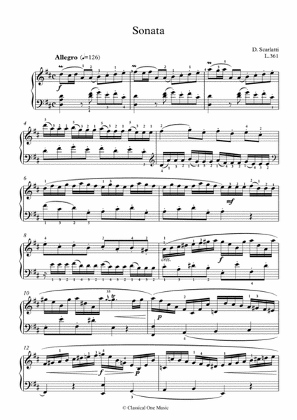Scarlatti-Sonata in D-Major L.361 K.435(piano) image number null