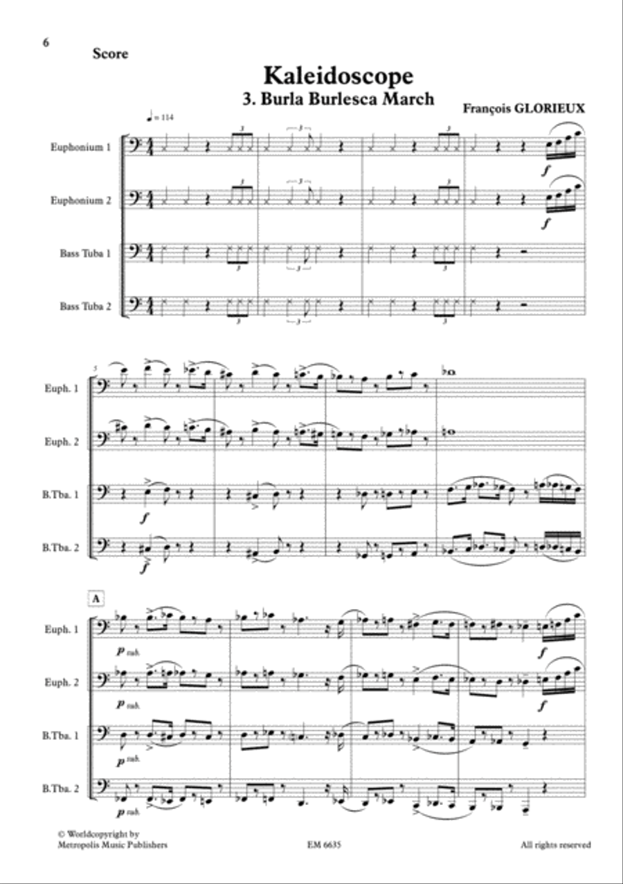 Kaleidoscope for Tuba Quartet Tuba Quartet scores gallery preview page 4