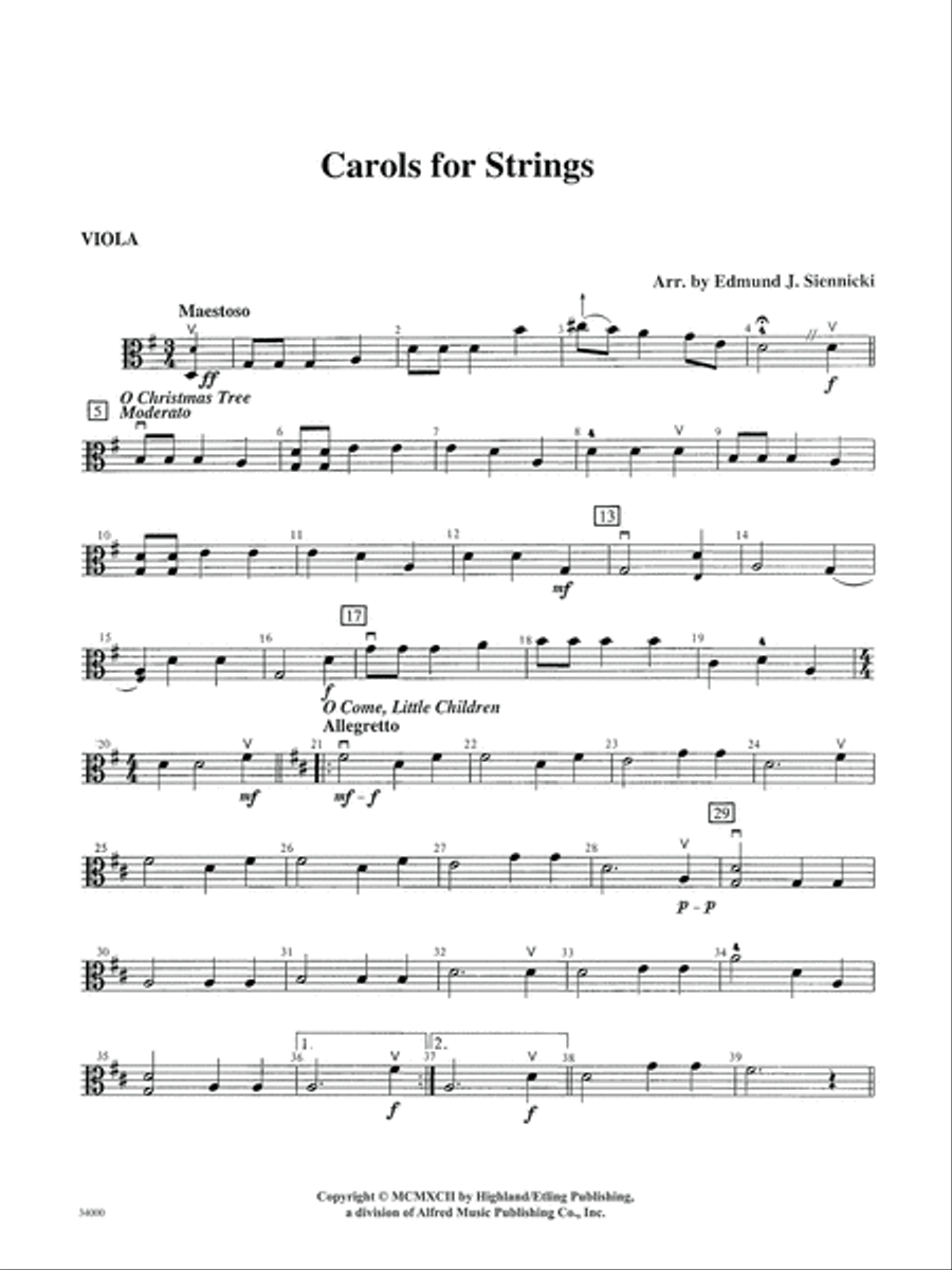 Classics for a Traditional Christmas, Level 2: Viola String Orchestra scores gallery preview page 1