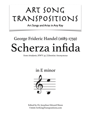 HANDEL: Scherza infida (transposed to E minor)