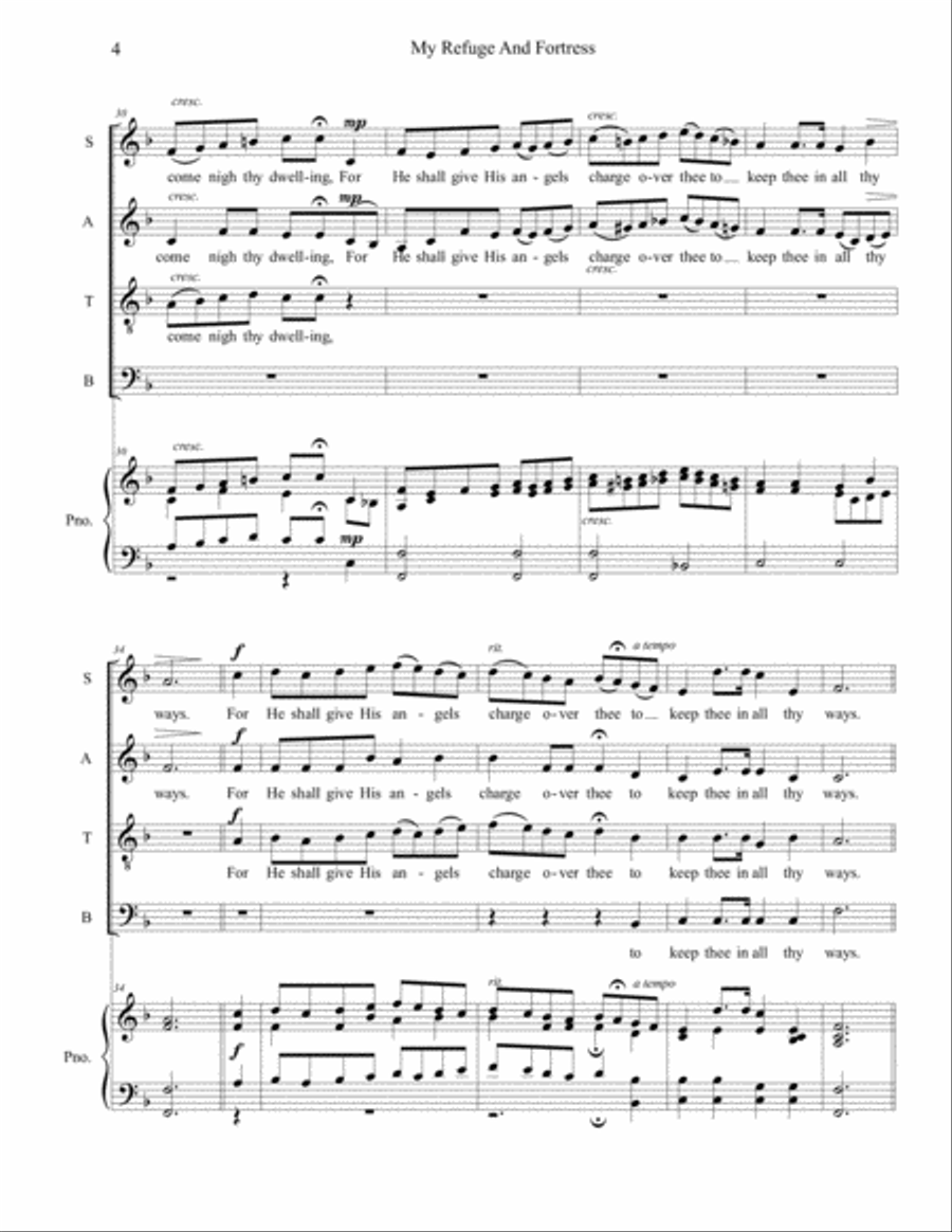 My Refuge And Fortress 4-Part scores gallery preview page 4