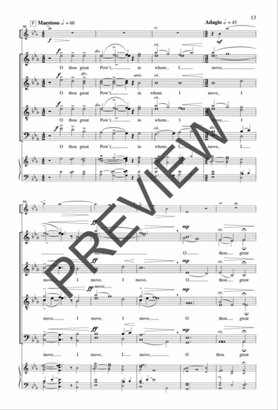 O Thou Great Power, in Whom I Move Divisi scores gallery preview page 12