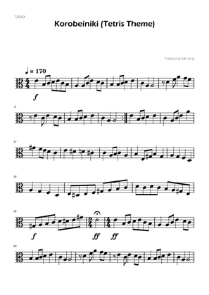 Book cover for Tetris Theme for Viola