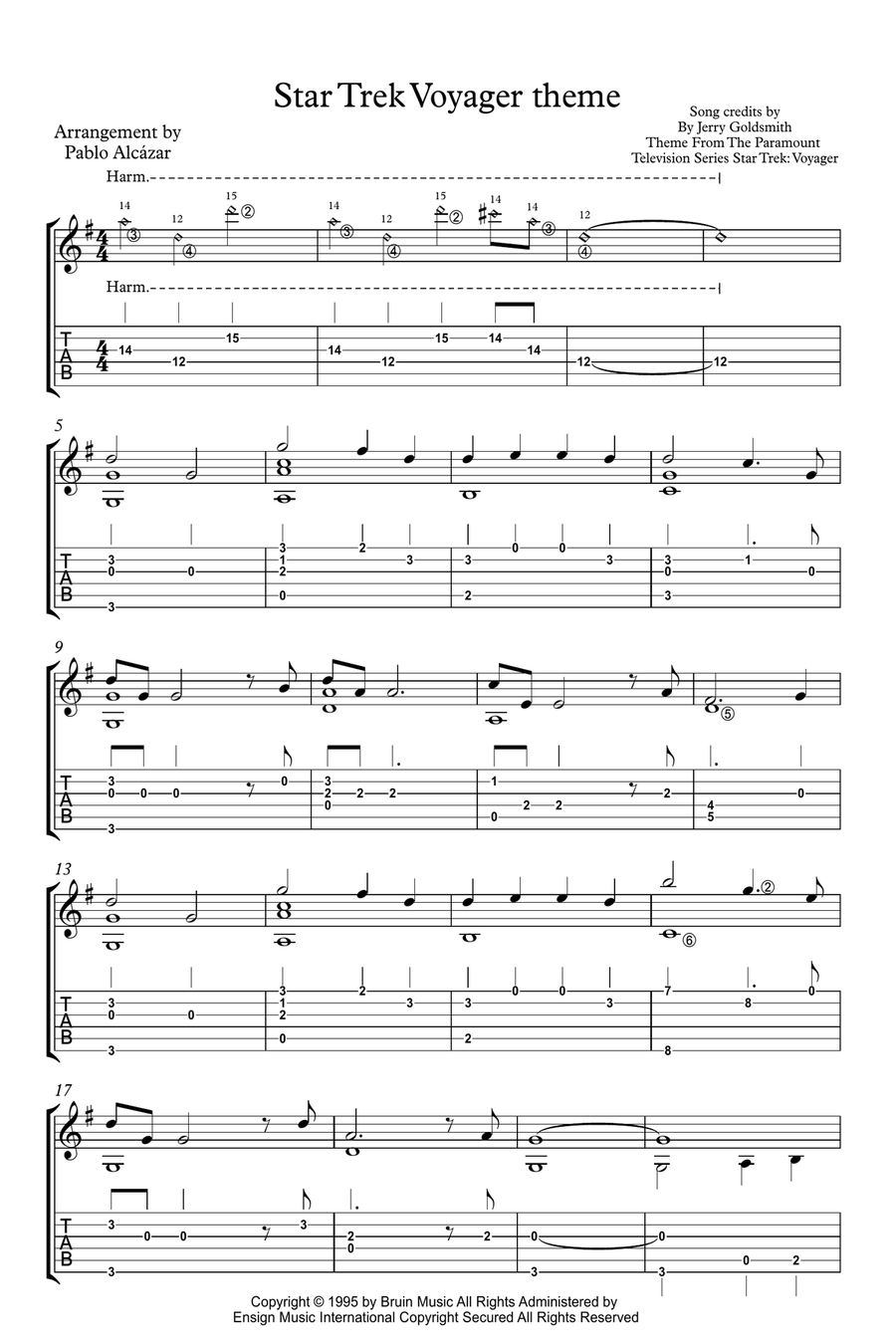Star Trek - Voyager(R) Acoustic Guitar scores gallery preview page 1