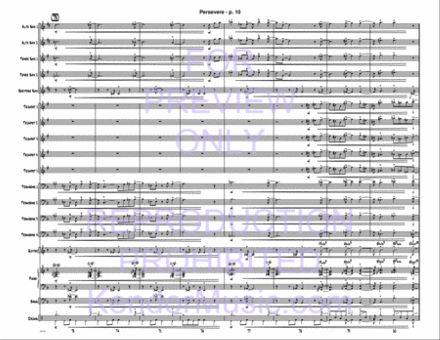 Persevere (Full Score) Jazz Ensemble scores gallery preview page 11