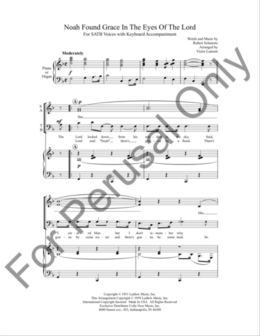 Noah Found Grace In The Eyes Of The Lord 4-Part scores gallery preview page 2