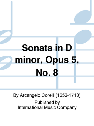 Book cover for Sonata In D Minor, Opus 5, No. 8