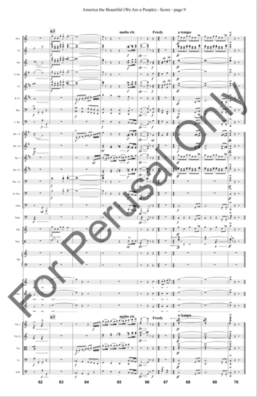 America the Beautiful (Orchestra Score/Parts) Choir scores gallery preview page 10