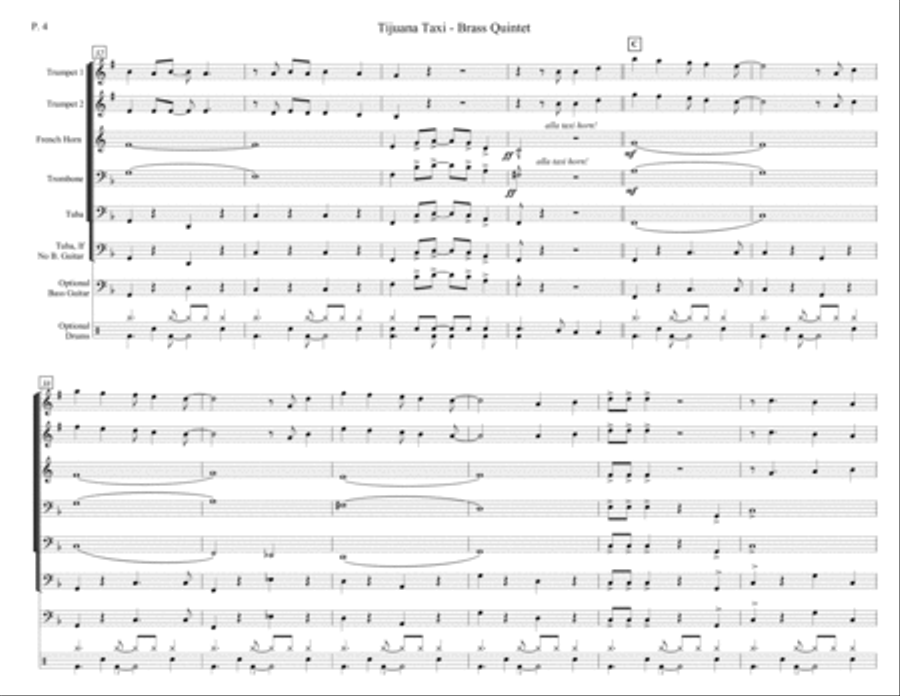 Tijuana Taxi Horn scores gallery preview page 4