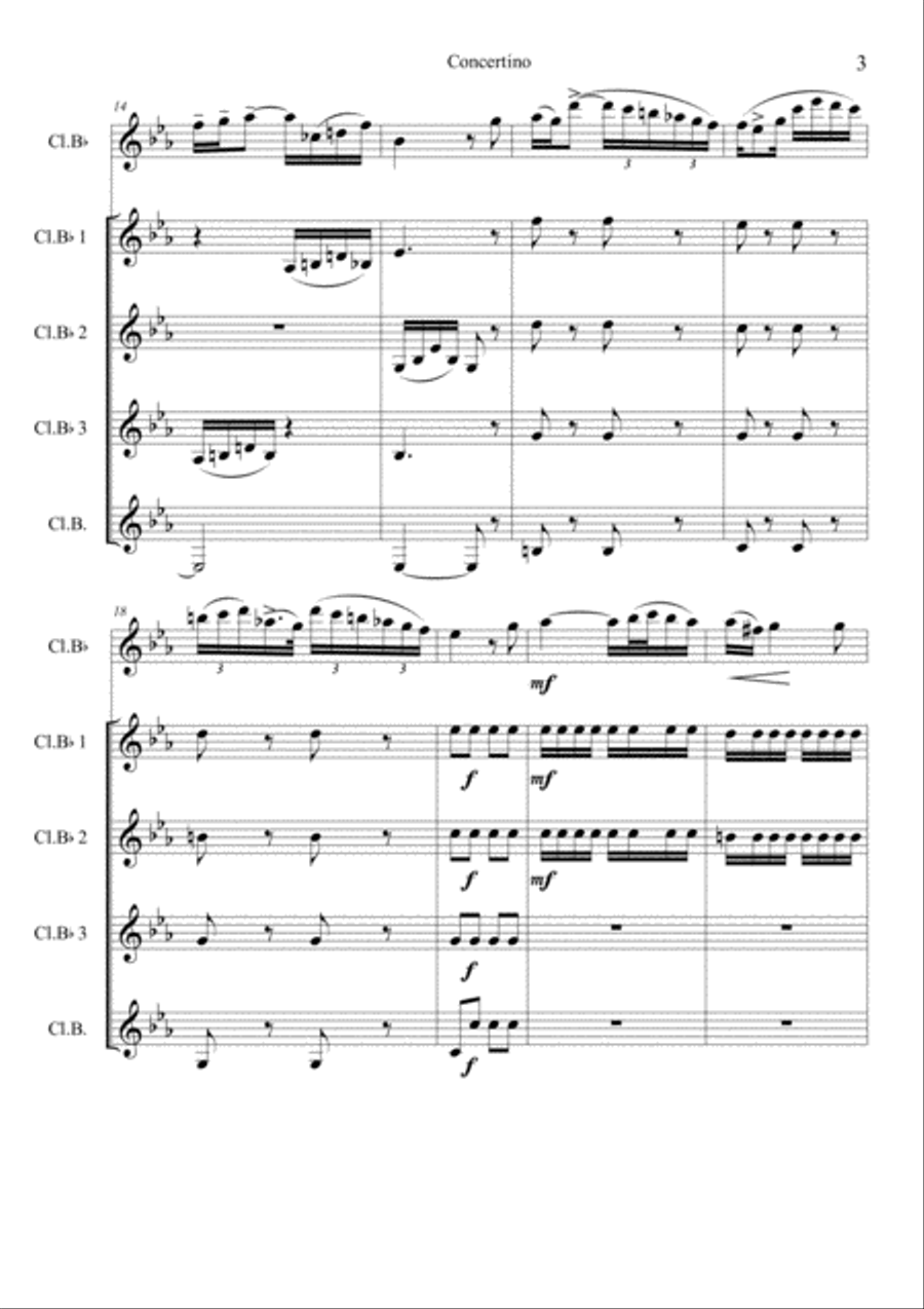 Concertino Donizetti Clarinetto Clarinet Solo scores gallery preview page 3