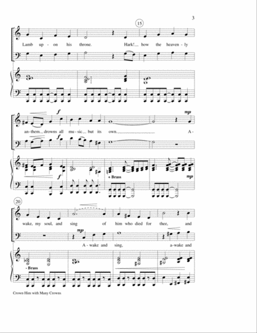 Crown Him with Many Crowns 4-Part scores gallery preview page 3
