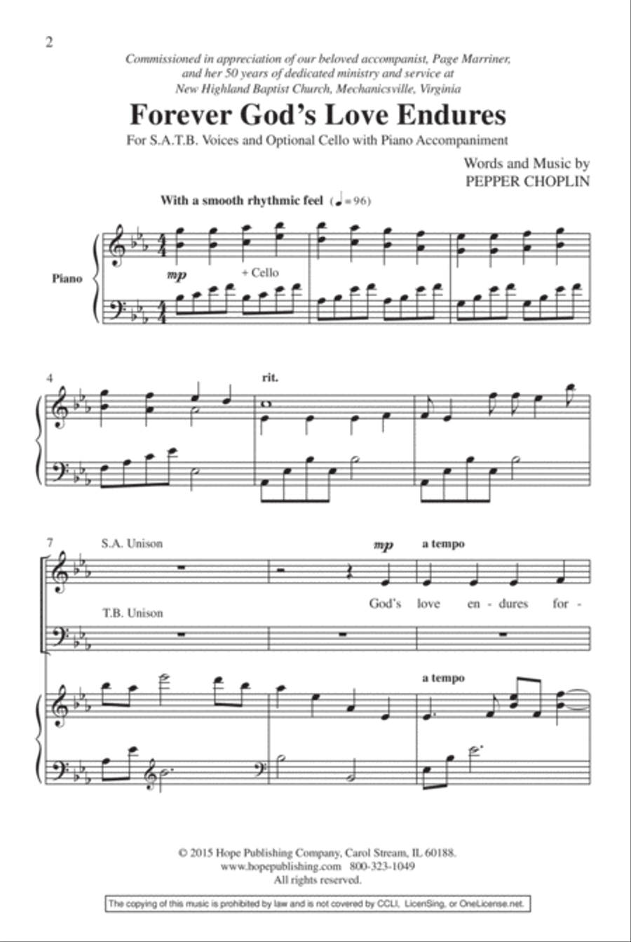 Forever God's Love Endures 4-Part scores gallery preview page 3