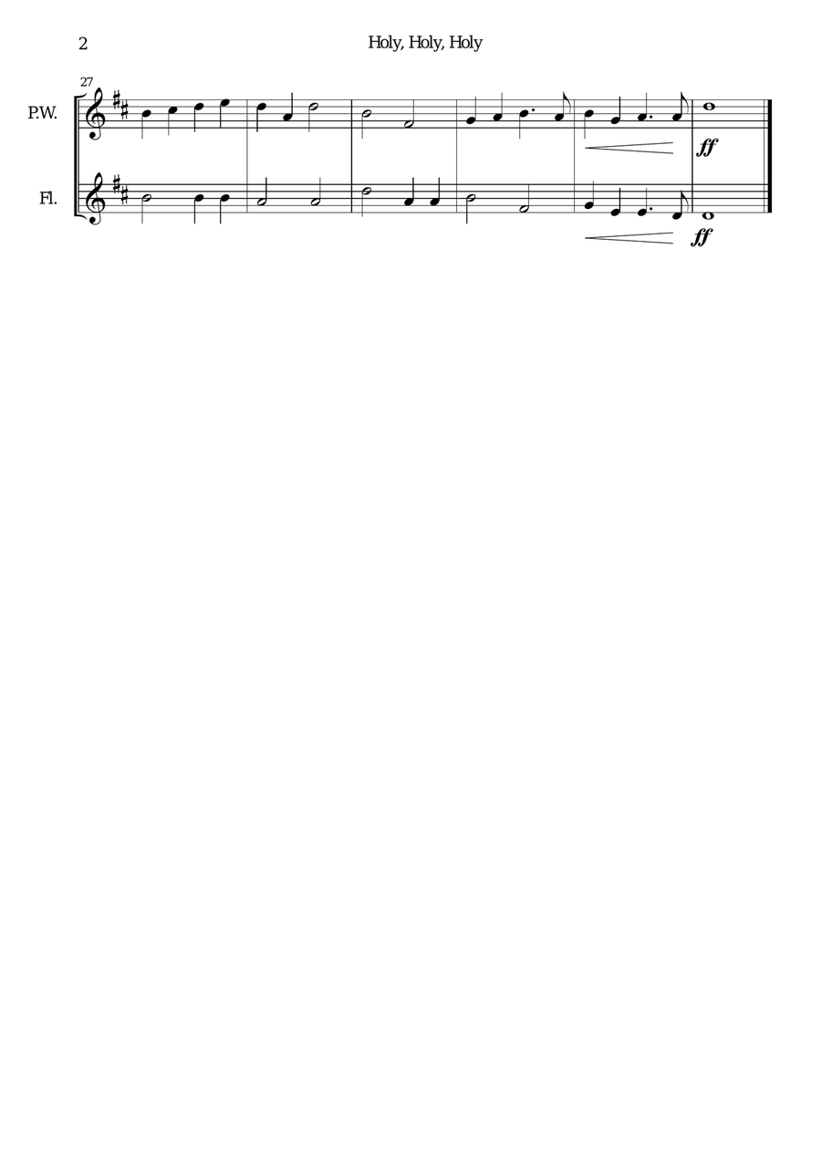 6 simple duets based on hymns, for penny whistle (or piccolo) and flute Woodwind Duet scores gallery preview page 5
