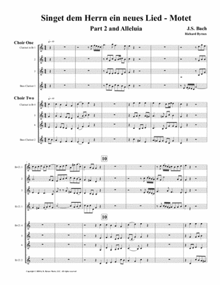 Singet dem Herrn ein neues Lied Motet – Part 2 & Alleluia by J.S. Bach (Double Clarinet Choir)