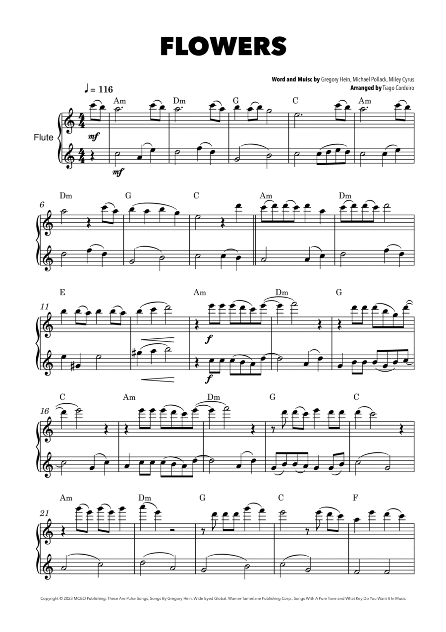 Flowers Flute Duet scores gallery preview page 1