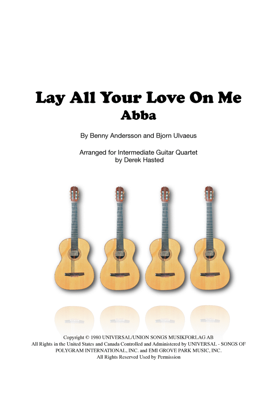 Lay All Your Love On Me Guitar Ensemble scores gallery preview page 1