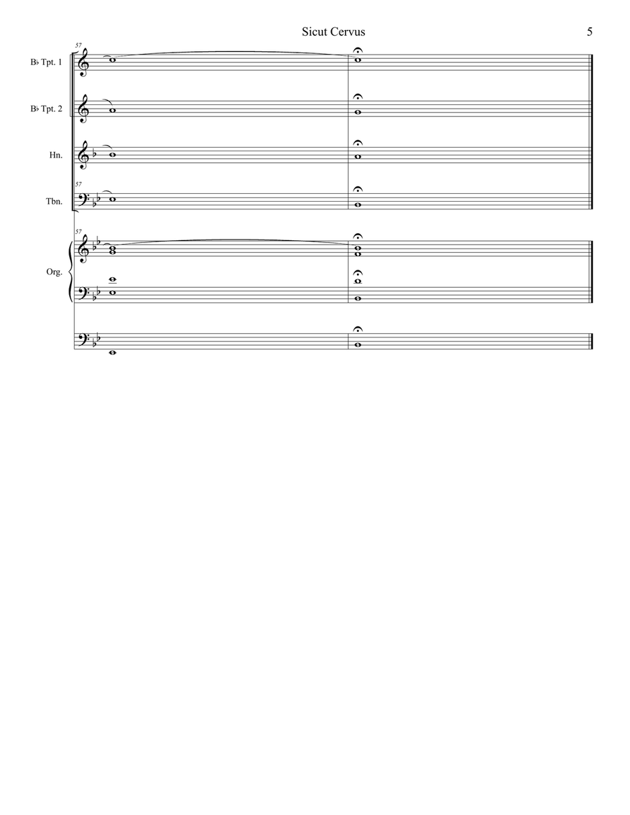 Sicut Cervus (Brass Quartet and Organ) Brass Quartet scores gallery preview page 5